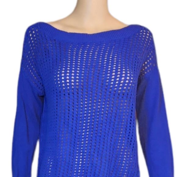 If It Were Me Sweater Boat Neckline Blue Womens See measurements - Picture 3 of 12